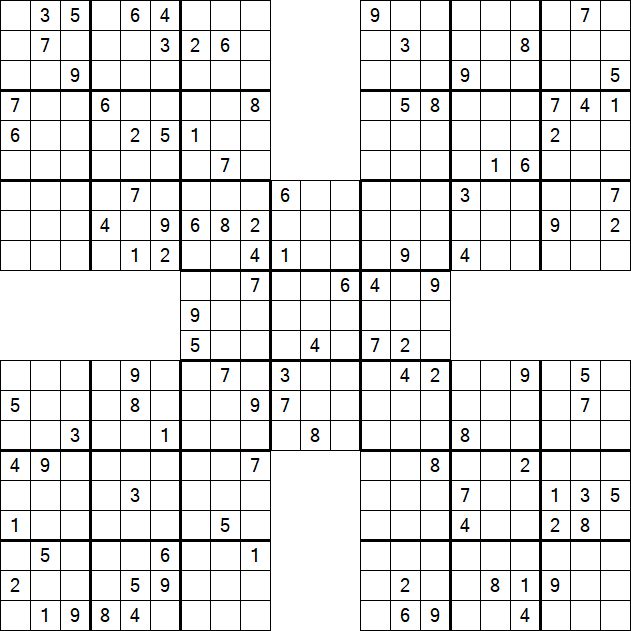 Samurai Sudoku - Difficile