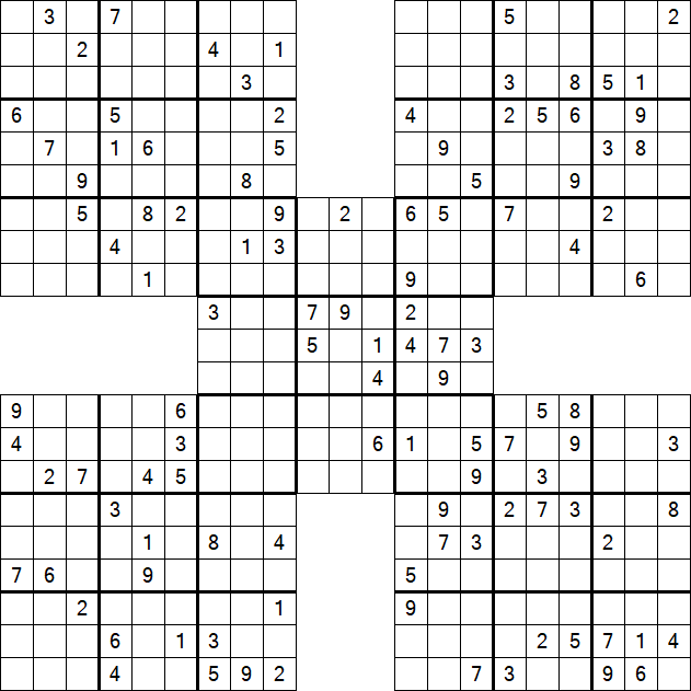 Samurai Sudoku - Difficile