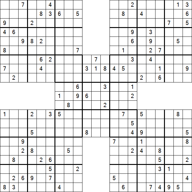 Samurai Sudoku - Difficile