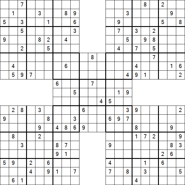 Samurai Sudoku - Difficile