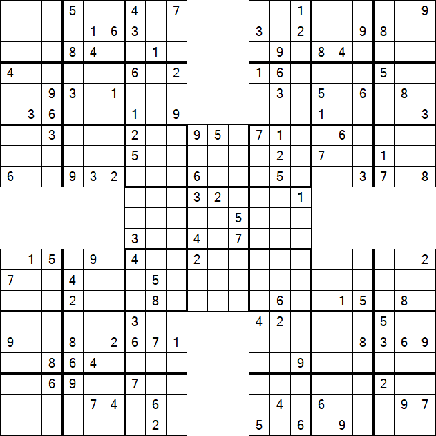 Samurai Sudoku - Difficile