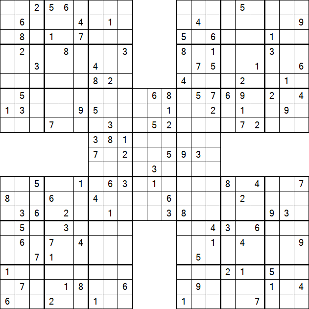 Samurai Sudoku - Difficile