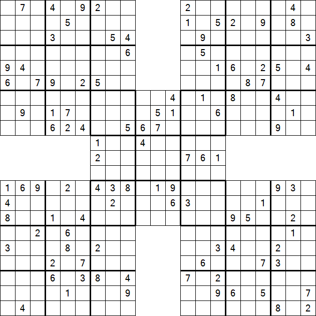 Samurai Sudoku - Difficile
