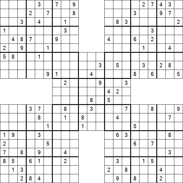 Samurai Sudoku - Difficile