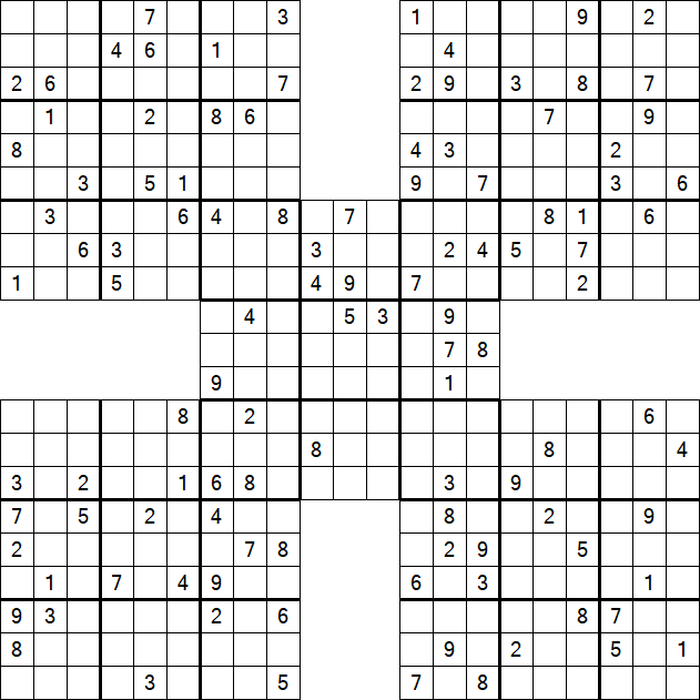 Samurai Sudoku - Difficile