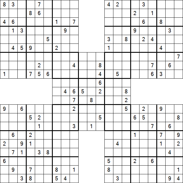 Samurai Sudoku - Difficile