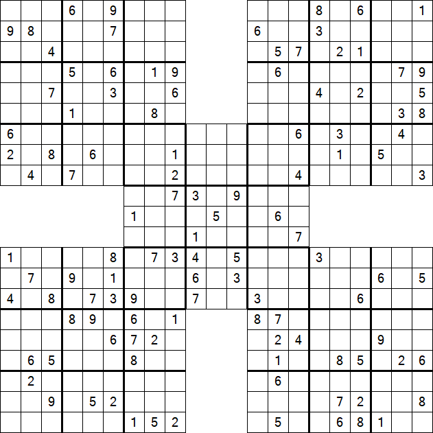 Samurai Sudoku - Difficile