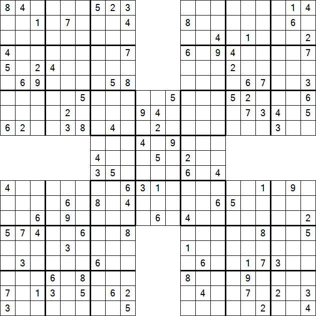 Samurai Sudoku - Difficile