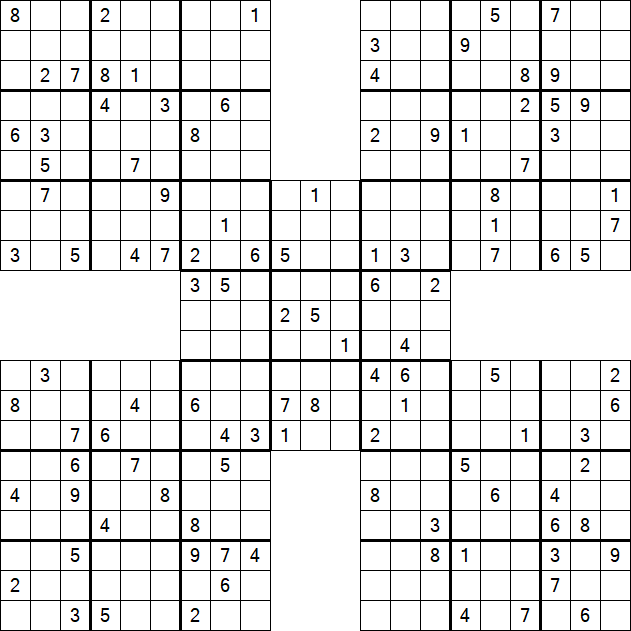 Samurai Sudoku - Difficile