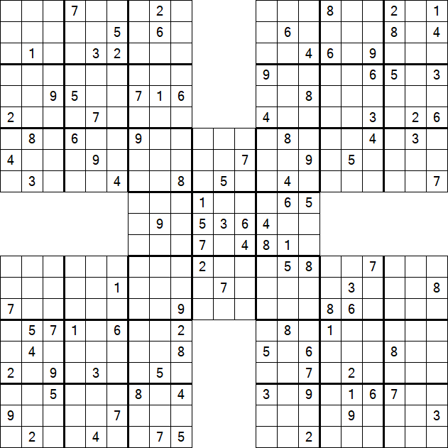 Samurai Sudoku - Difficile