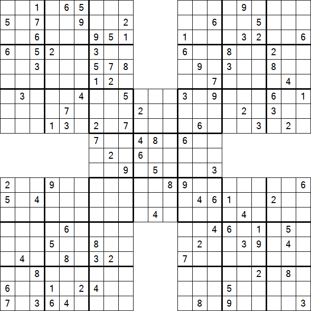 Samurai Sudoku - Difficile
