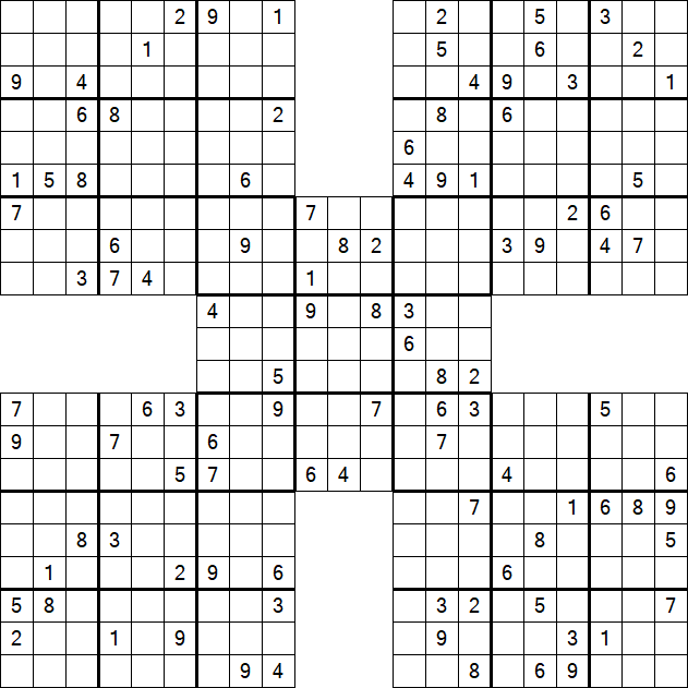 Samurai Sudoku - Difficile