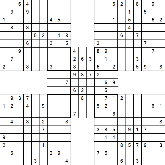 Samurai Sudoku - Difficile