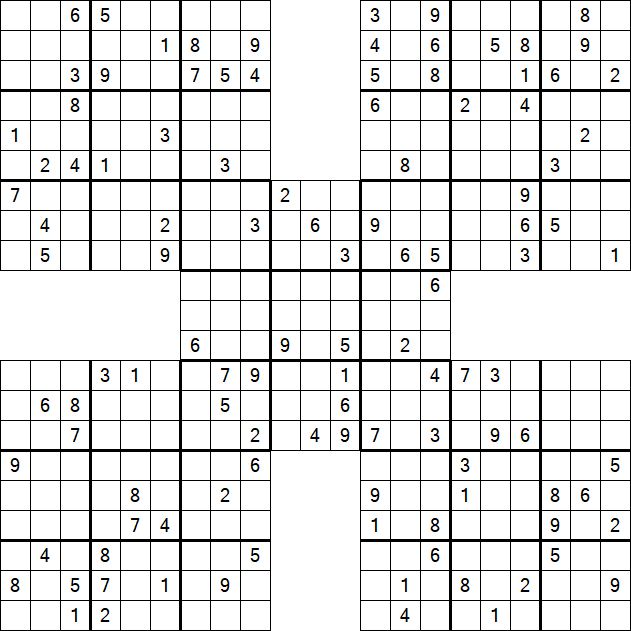 Samurai Sudoku - Difficile