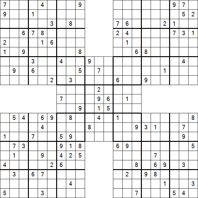 Samurai Sudoku - Difficile