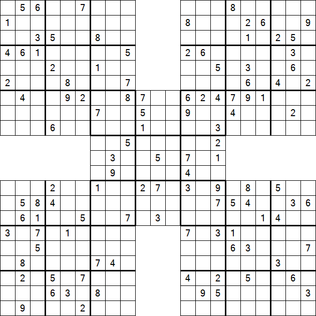 Samurai Sudoku - Difficile