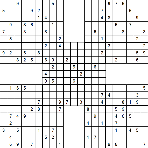 Samurai Sudoku - Difficile