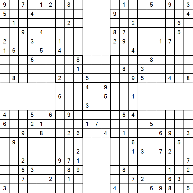 Samurai Sudoku - Difficile