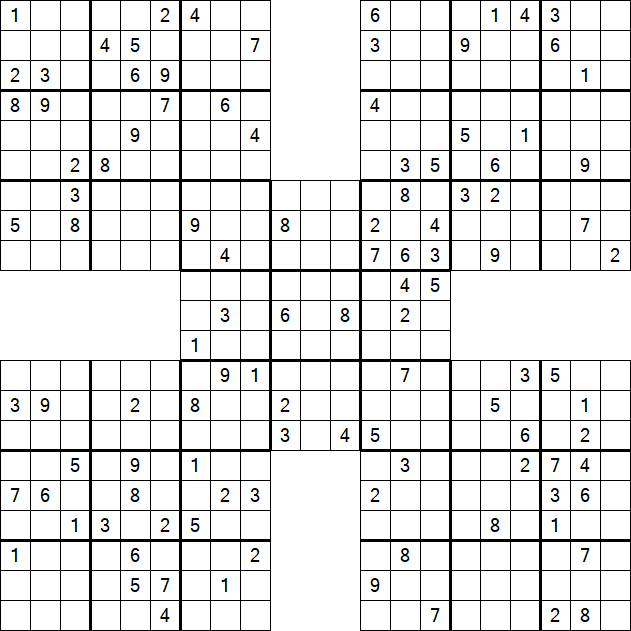 Samurai Sudoku - Difficile