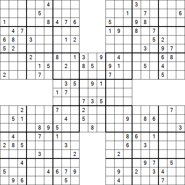 Samurai Sudoku - Difficile