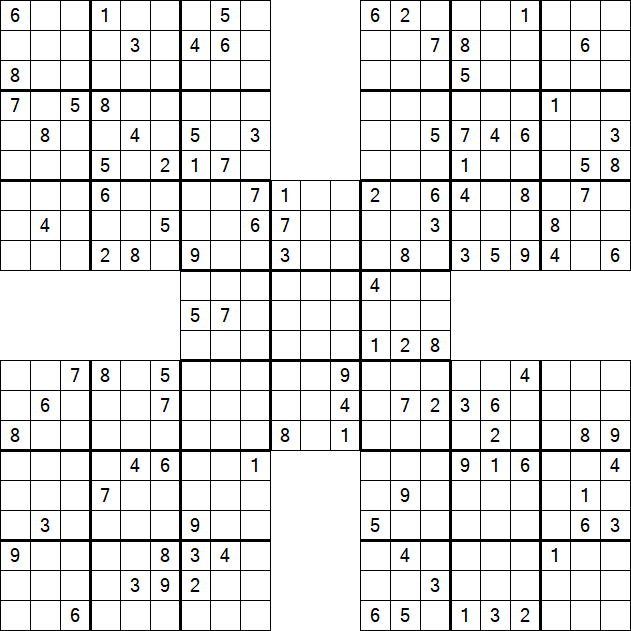 Samurai Sudoku - Difficile