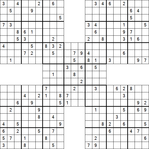 Samurai Sudoku - Difficile