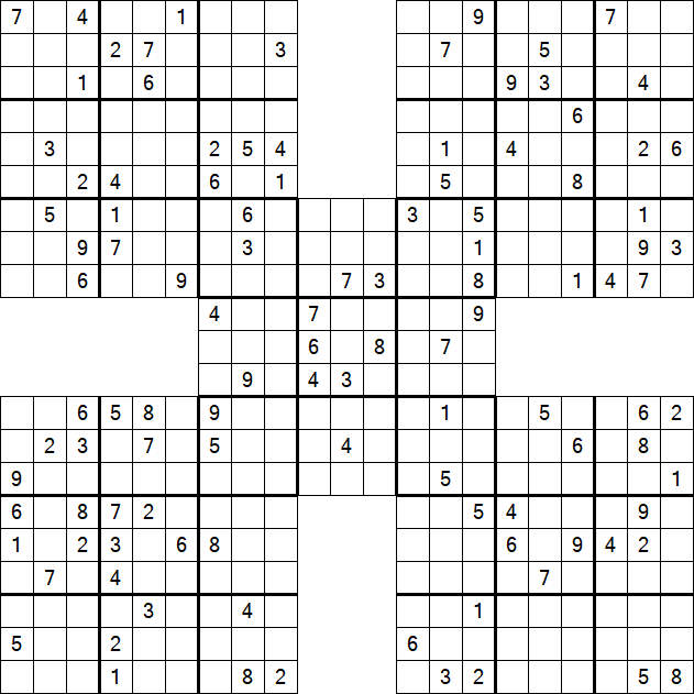 Samurai Sudoku - Difficile