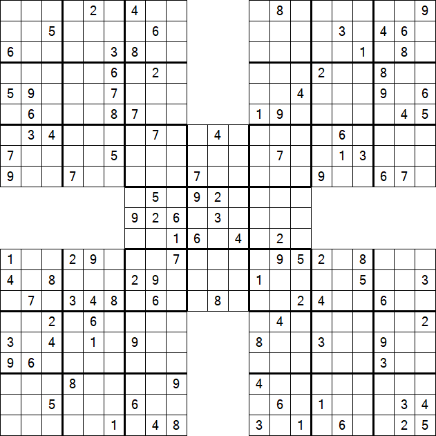 Samurai Sudoku - Difficile