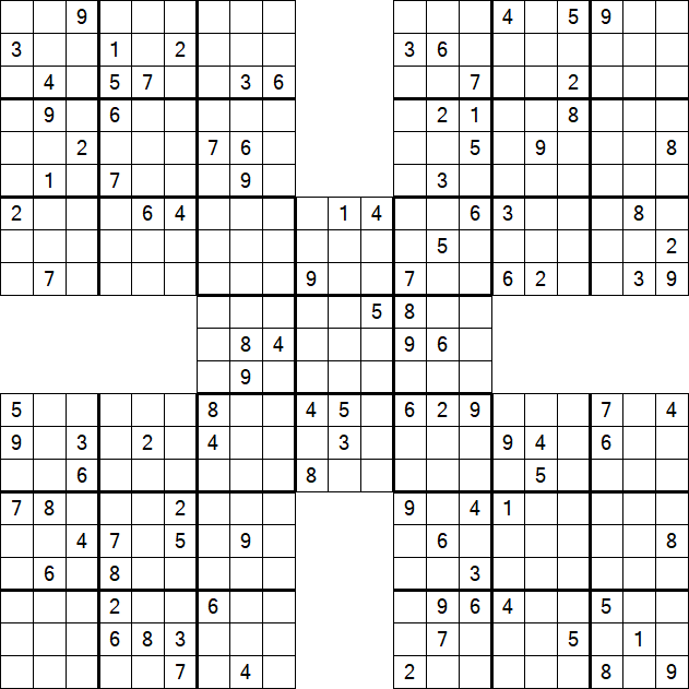 Samurai Sudoku - Difficile