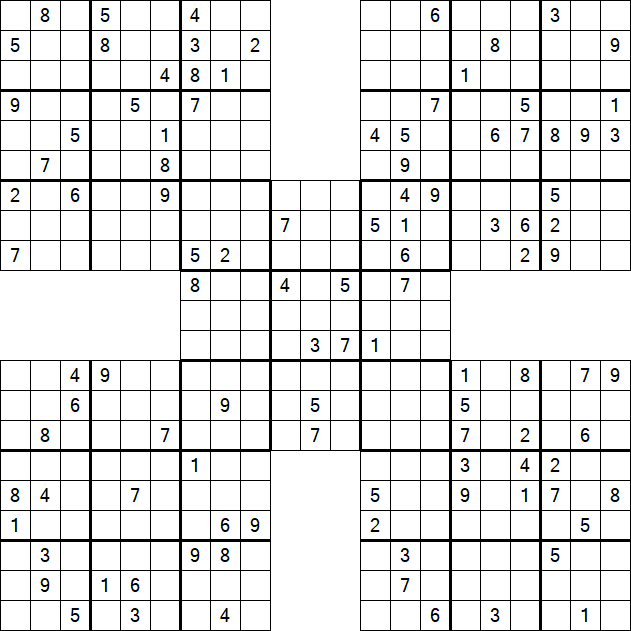 Samurai Sudoku - Difficile