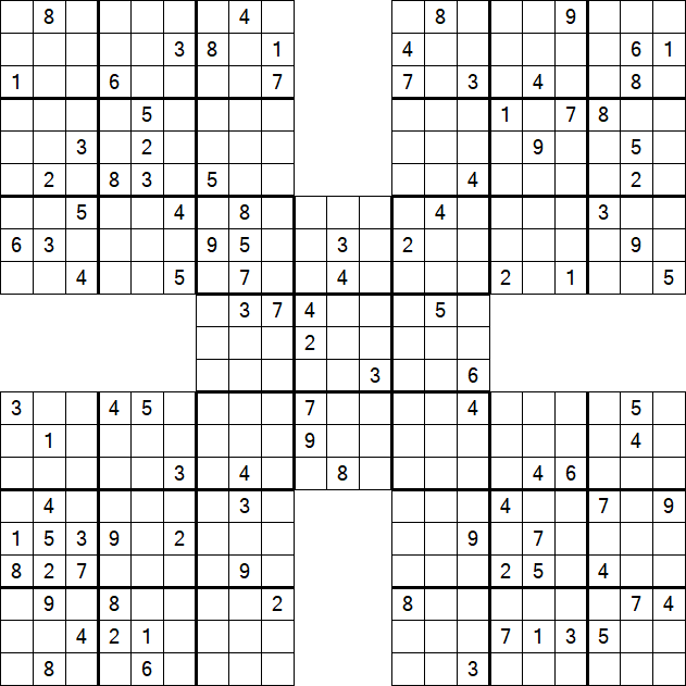 Samurai Sudoku - Difficile