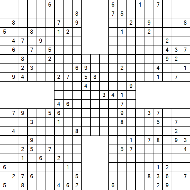 Samurai Sudoku - Difficile