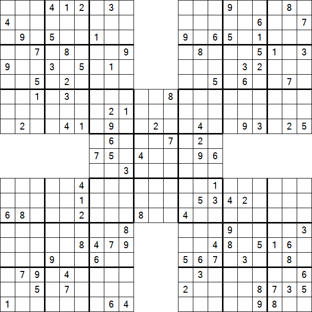 Samurai Sudoku - Difficile