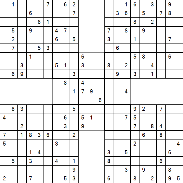 Samurai Sudoku - Difficile
