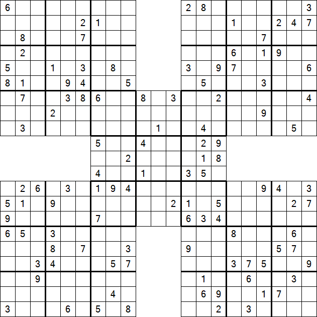 Samurai Sudoku - Difficile
