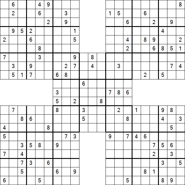 Samurai Sudoku - Difficile