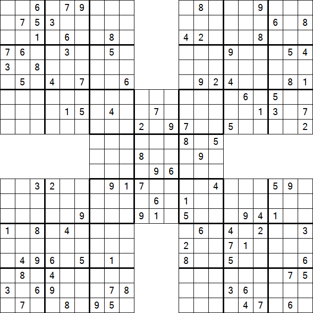 Samurai Sudoku - Difficile