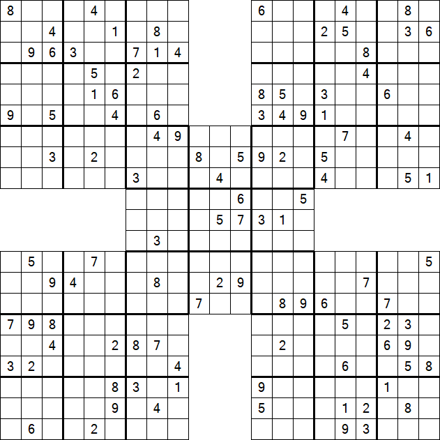 Samurai Sudoku - Difficile