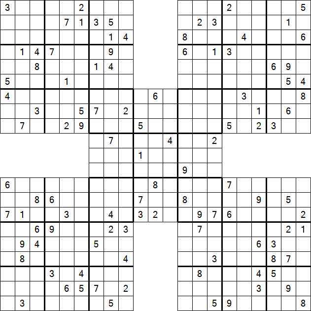 Samurai Sudoku - Difficile