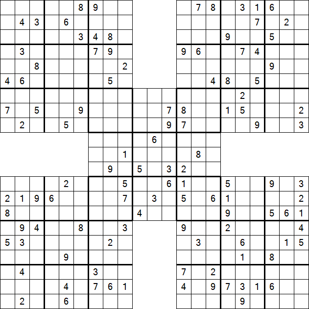 Samurai Sudoku - Difficile