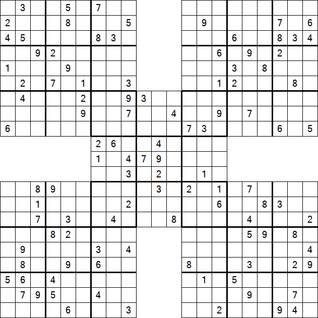 Samurai Sudoku - Difficile