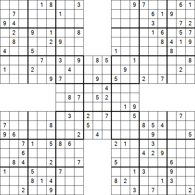 Samurai Sudoku - Difficile