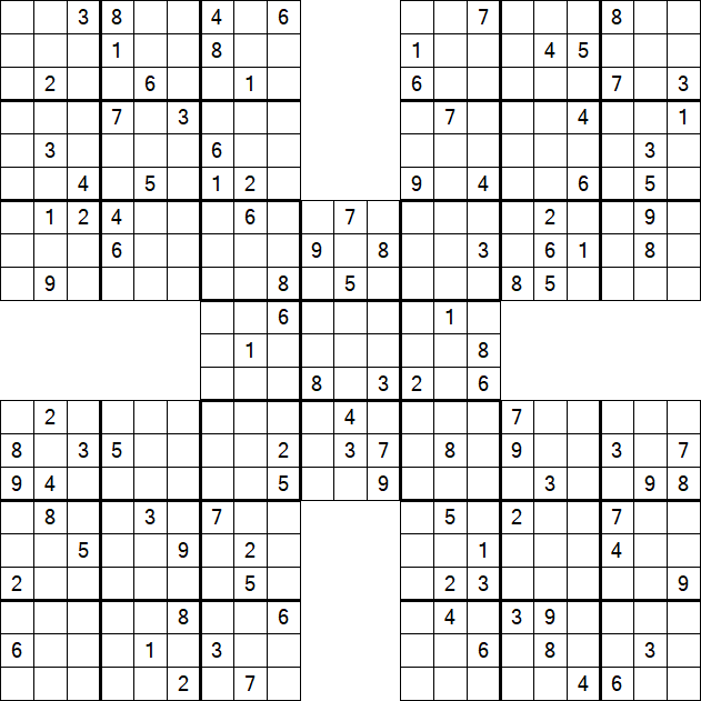 Samurai Sudoku - Difficile