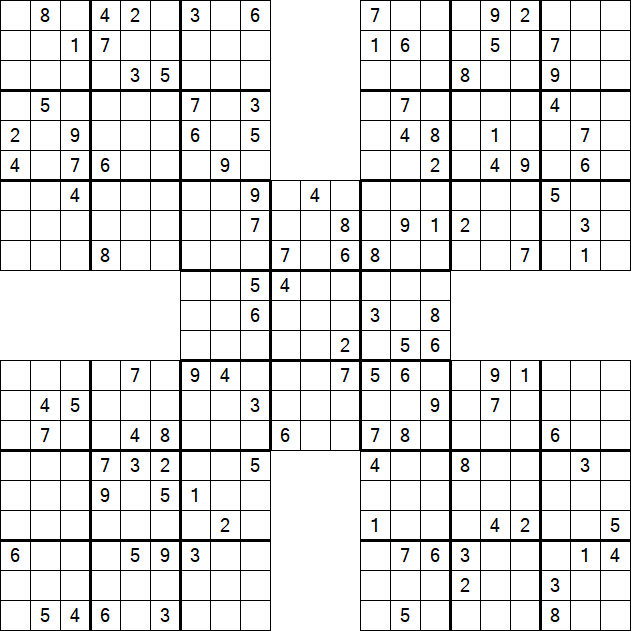 Samurai Sudoku - Difficile