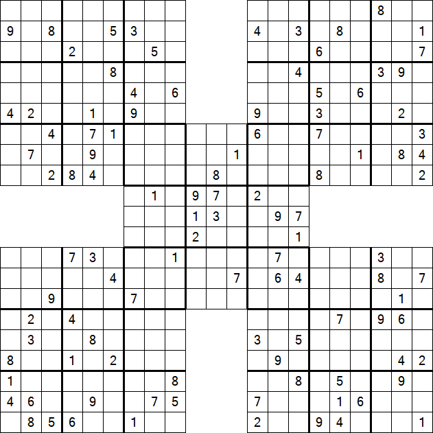 Samurai Sudoku - Difficile