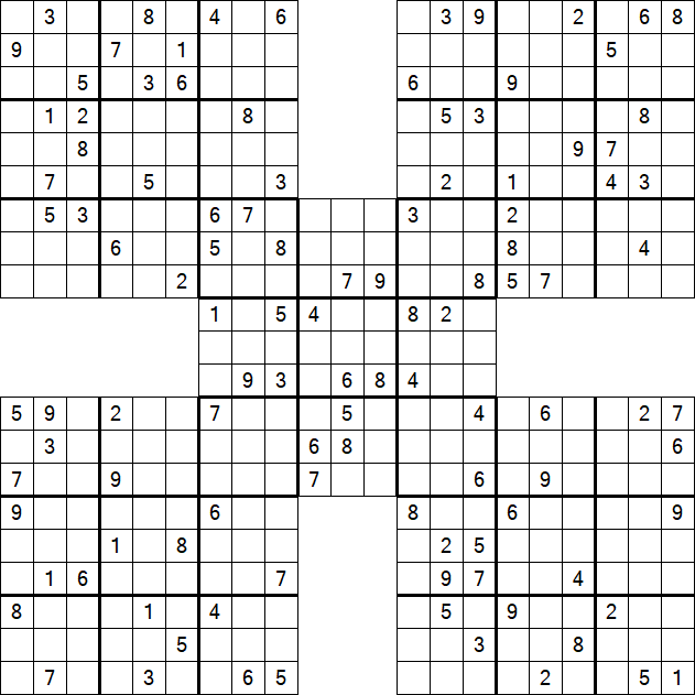 Samurai Sudoku - Difficile