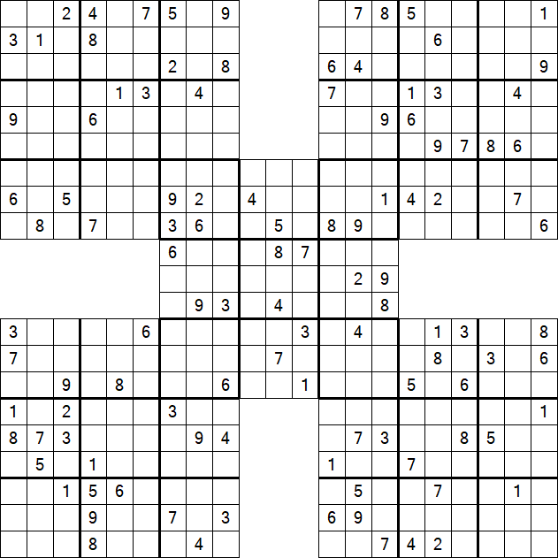 Samurai Sudoku - Difficile