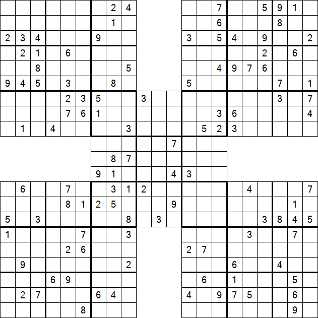 Samurai Sudoku - Difficile