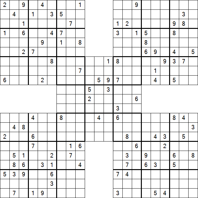 Samurai Sudoku - Difficile