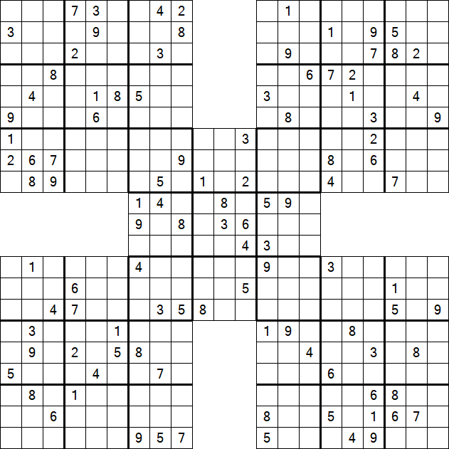 Samurai Sudoku - Difficile